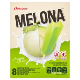 Melona Ice Bar Melon 8x(8x70 ml) – krämig koreansk glass med frisk och söt melonsmak. En populär Melona-klassiker med len konsis
