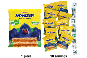 Mamee Monster Noodle Snack in Bag - Chicken Flavor 10x(10x25g)