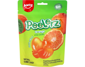 CN Amos Peelerz Gummy Candy - Orange 24x65g.